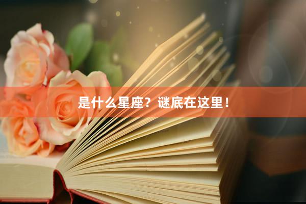 是什么星座？谜底在这里！